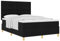 vidaXL Knopfgeheftetes Bettgestell für Erwachsene Schwarz 140 x 200 cm Modernes Schlafzimmermöbel Stylish Kopfteil Langlebiges Holz mit 5 Beinen Unterstützt bis zu 2 Personen Einfache Pflege