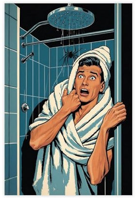 WLQZFRWV Retro-Comic-Kunst, Badezimmer-Dekor, Leinwand-Poster, Wandkunst, Dekor, Bild, Gemälde für Wohnzimmer, Schlafzimmer, Dekoration, 20 x 30 cm