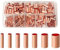 Assortiment de connecteur de tube en cuivre 250pcs, 7 tailles raccords tuyaux en cuivre droits (1, 5/2/2, 5/3/4//6mm) pour HVAC, réfrigérateur, AC, plomberie et électronique