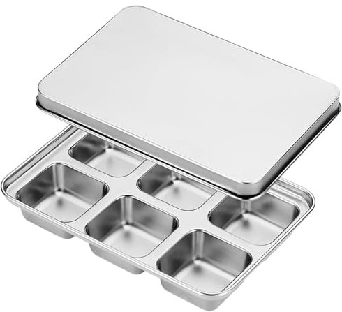 Ice Cube Trays, Stainless Steel Ice Cube Tray with Easy Release for Whiskey & Cocktail Cubes, Extra-Large Mold for Home Bars & Parties -1 Pack