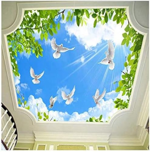 XLMING Plafond Bleu Ciel Papier Peint 3D Intissé Salon Canapé Chambre À Coucher Salle Manger Intérieure Murale-300cm×210cm