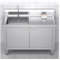 Mueble de Cocina Independiente de Varias Capas con Fregadero de Acero Inoxidable. Unidad de Fregadero de Servicio para Exteriores con Banco de Trabajo y Estante de Almacenamiento. Ideal para