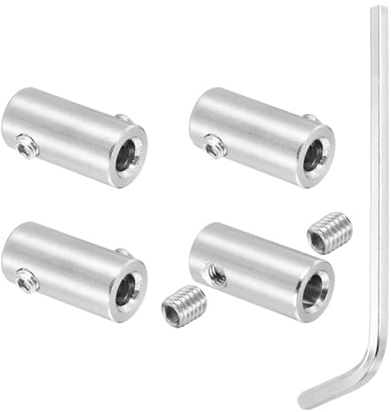 PATIKIL Set Di Morsetti Per Cavo 304 Inox Con Doppio Foro 5mm 4pz Argento | Morsetti Per Cavo, Con Viti Esagonali M5, E Chiave Per Fissaggio Cavi