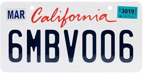 USA Staatskennzeichen mit Namen. Namensschild aus Aluminium. Wandschild, Tafel, Türschild. US-Kennzeichen. Schild mit Saugnäpfen. (California)