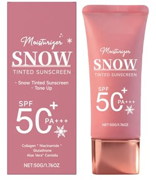 Farbige Sonnenschutzmittel SPF 50+PA++++, feuchtige tägliche Gesichtsschutzmittel, leichte Abdeckung, natürliches Make-up für alle Hautfarben, nicht fettig, Make-up und Hautpflege 2-in-1, 50 g