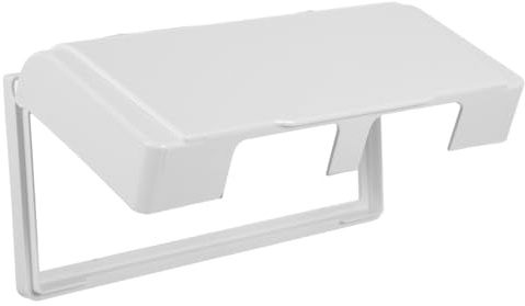 BAZEITFLOW Cache-Prise Adhésif Étanche pour 4 Prises Murales Blanc Boîtier de Protection Anti-Éclaboussures pour Salle de Bain Cuisine Installation sans Perçage Compatible Multiprises