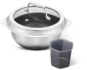 HexClad Hybrid Nonstick 2-Quart Rice Pot, Stay-Cool Handle, Dishwasher and Oven-Safe, Induction Ready, Compatible with All Cooktops