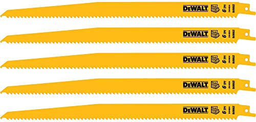 DW4804 6 TPI Taper Back Bi-Metal Reciprocating Saw Blade, 12
