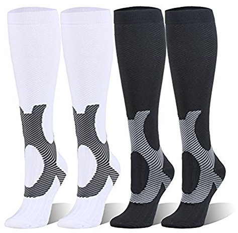 feifanshop 2 Paar Kompressionsstrümpfe Compression Socks Kompressionssocken Strümpfe Kompression Stützstrümpfe Kniestrümpfe Thrombosestrümpfe Reisestrümpfe Skisocken Laufsocken Sportsocken