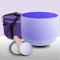 ENERGYSOUND Crystal Quartz Bowl 8 inch (20 cm) 432Hz B Crown Chakra Purple Color Frosted Quartz Crystal Singing Bowl + Carrier bag
