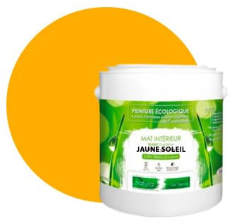 Peinture naturelle écologique aspect Mat NATURA - Tassili - Murale intérieur - 43 couleurs - 2,5 L - 45 m² (Jaune Soleil)
