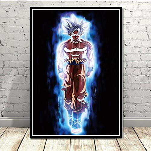 yhnjikl Poster und drucke Neue Dragon Ball z super Goku Ultra instinkt gemeistert Anime wandkunst malerei wandbilder für Zimmer wohnkultur 40x60 cm Ohne Rahmen