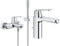 Grohe Eurosmart Cosmopolitan Badarmaturen Einhand-Wannenbatterie (DN 15, mit Brausegarnitur) chrom & Eurosmart Cosmopolitan Badarmaturen (Einhand-Waschtischbatterie, DN 15 M-Size) chrom