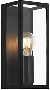 EGLO Wandlampe Amezola, 1 flammige Wandleuchte Industrial, Vintage, Wandleuchte innen aus Stahl und Glas, Wohnzimmerlampe, Flurlampe in Schwarz, Klar, Badezimmer Lampe mit E27 Fassung, IP44