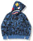 Bape Kapuzenpullover, Tarnfarben-Haifisch-Kapuzenpullover, Mode, Sportbekleidung, Reißverschluss, Hip-Hop, lustiges Oberteil, C, Small