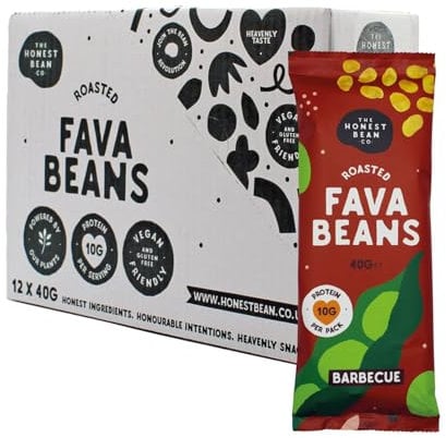 The Honest Bean Co - Roasted Fava Bean Snack 'BBQ' 40g x 12