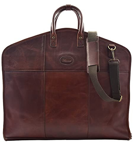 Reise-Kleidertasche aus echtem Leder, große Kapazität, Oxford-Braun, dunkelbraun, L, Reise-Kleidersack