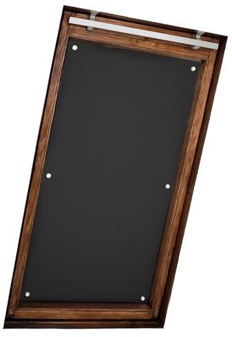Home-Vision Verdunkelungsrollo ohne Bohren Dachfenster Schwarz C04-37x73cm | Thermorollo für Velux, mit Saugnäpfen, lichtundurchlässig, Hitzeschutz, Verdunklung