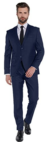 Steffen Klein Herren Designer Anzug - Slim Fit - Größe 46 - Zweiteiler Business Anzug - Blau