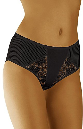 Wolbar Bequemer Damen Maxi-Slip Mit Spitze WB44, Schwarz,XL