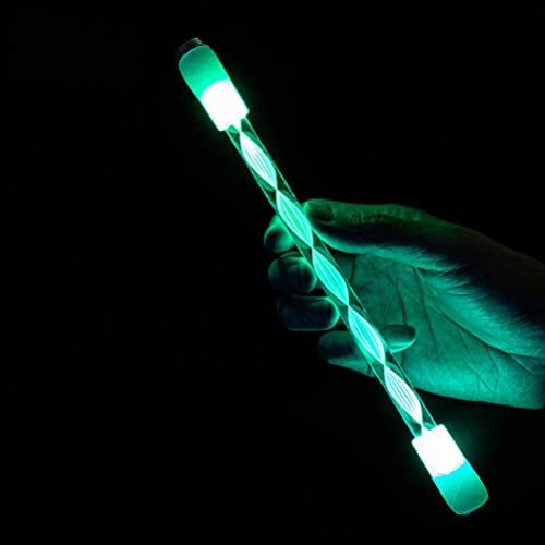 QCSTORE Illuminated Spinning Pen, Drehen Pen 7 Farben LED Rolling Finger Rotationsstift Drehen Stift Beleuchteter Anti-Rutsch Dekompression Schlagstift LED Walzfinger Rotierend Kugelschreiber