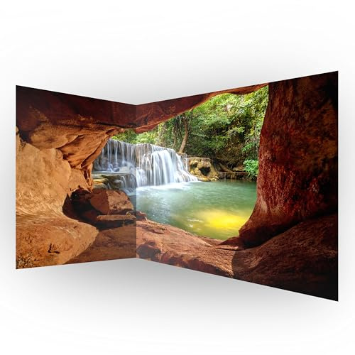 murando Eckfototapete Wasserfall 550x250 cm Vlies Tapeten Wandtapete XXL Moderne Fototapete Wanddeko Design Wand Dekoration Wohnzimmer Schlafzimmer Büro Flur Steine Landschaft Natur c-C-10026-a-a