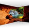 murando Eckfototapete Wasserfall 550x250 cm Vlies Tapeten Wandtapete XXL Moderne Fototapete Wanddeko Design Wand Dekoration Wohnzimmer Schlafzimmer Büro Flur Steine Landschaft Natur c-C-10026-a-a