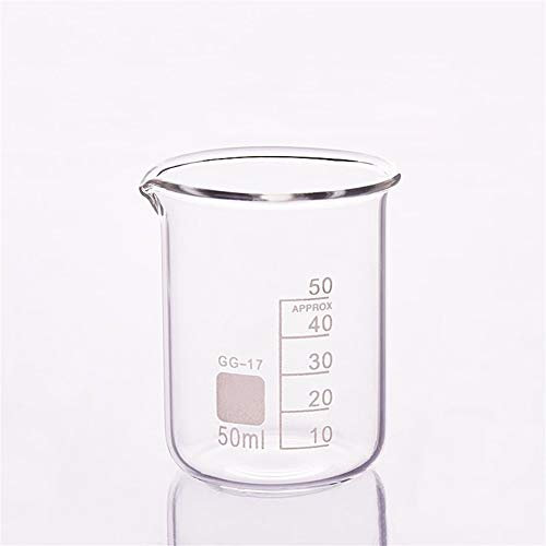Vaso de precipitados de laboratorio 3 piezas Vaso de precipitados de vidrio de 50 ml en forma baja para escala de laboratorio de química Medición de laboratorio Suministros de oficina de educación e