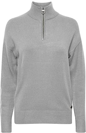 OXMO OXRita Damen Strickpullover, M, Mid Grey Melange (200455)