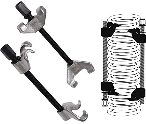 Universal Coil Spring Compressor Kit 2pc Heavy Duty Car Suspension Kit Adjustable Clamp Strut Remover Tool Set