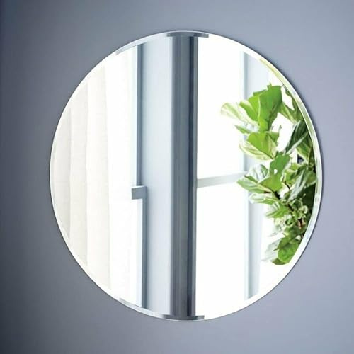 Biznest Frameless Wall Mounted Mirror Home Decor Modern Frame Less Wall Mirror For Bathroom Bedroom Living Room Pick Yours Size (60x60cm Round)