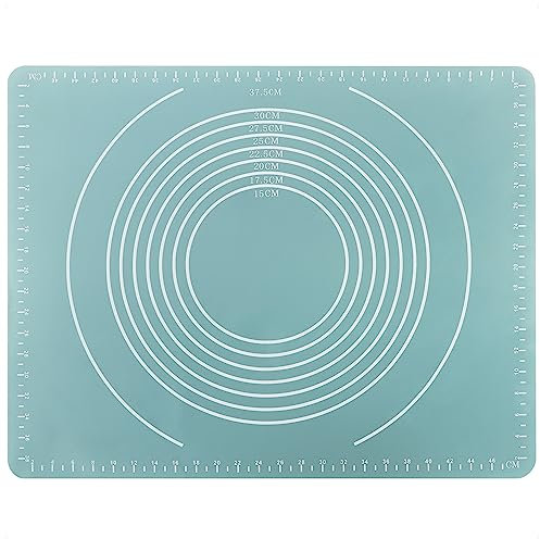 com-four® Silikon Backmatte - nachhaltige Alternative zu Backpapier - perfekt für das Backen von Keksen, Brot und Pizza - rutschfeste Backunterlage für den Backofen (1tlg. - blau)