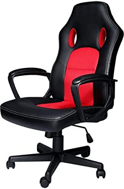 HTI-Living Drehstuhl Daytona Racing Schreibtischstuhl Bürostuhl Chefsessel höhenverstellbar Rot