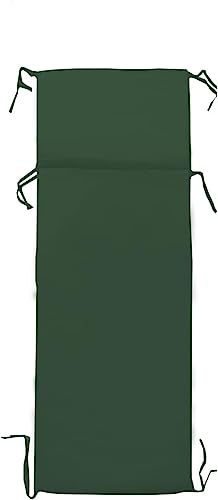 fashion home Pagano Cuscino per lettino prendisole Giardino esterno sfoderabile Fasciato 60 x190 cm in Cotone con Imbottitura in Spugna 3 cm Tinta Unita Verde