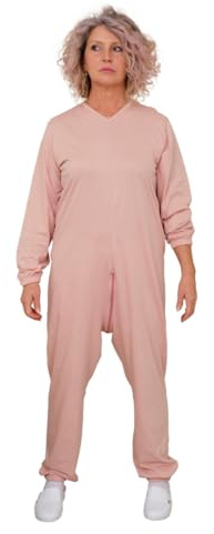 FERRUCCI COMFORT Pyjama Tuton Gériatrique pour Femme pour Personnes âgées Rose – 9078 ML PL – Manches Longues et Pantalon Longues pour Alzheimer et Incontinence