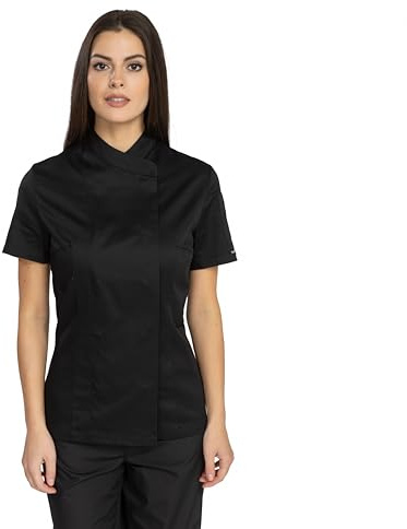 PALLTEX Nori Lady SS Veste De Cuisine Femme Professionnelle Blouse, Noir, M