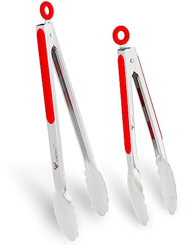 Juego de pinzas de cocina de acero inoxidable para cocinar,27 cm y 34 cm