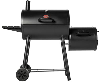 Char-Griller Smokin' Pro Charcoal Grill Offset Smoker, Black
