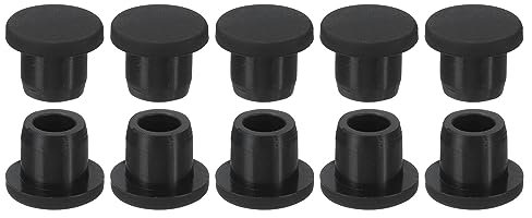 sourcing map Silikon Gummi Loch Stopfen Weich Flexibler Stopfen für 9-10mm Loch Schwarz 10Stk