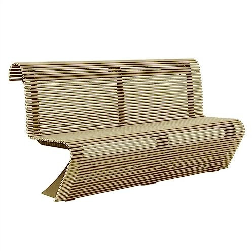 GLigeT Gartenbank Outdoor-Parkbank, 70,8-Zoll-Creative-Art-Freizeitstuhl mit Rückenlehne, Moderne Metall-Rundrohrbank for 3 Personen, Gold Bank Sitzbank