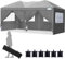 Quictent Faltpavillon 3x6m mit 6 Seitenwänden, Pop up Gartenpavillon mit Rollentasche, Pavillon Partyzelt 3x6 wasserdicht stabil, für Party im Freien, Hochzeiten, Fest, UV 50+,Grau