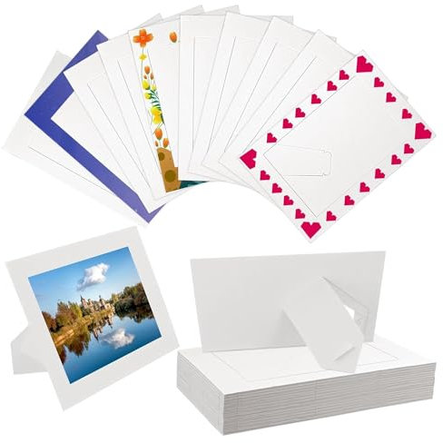 CosyCaya Packung mit 30 Fotorahmen aus Papier für 10,2 x 15,2 cm große Fotos, aus Karton mit Staffelei und zum Basteln