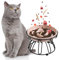 Gamelle Anti-Glouton en Céramique pour Chat – Bol Surélevé avec Support Métal Antidérapant – Écuelle pour Alimentation Lente et Anti-Vomissement