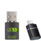 Adaptador WiFi USB, adaptador Bluetooth WiFi USB de 600 Mbps (incluye un adaptador USB a USB C), adaptador de red inalámbrico de doble banda 5G/2.4G para computadora portátil de escritorio, compatible