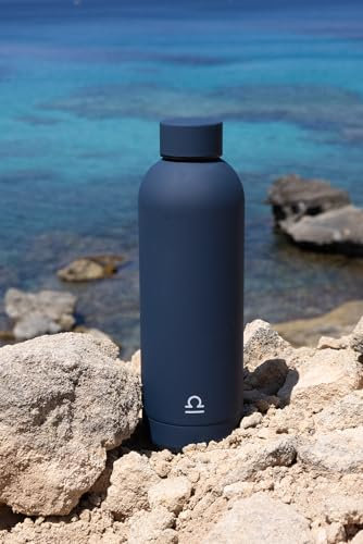 CASA LIBRA Botella de agua de acero inoxidable de 500 ml, exterior aterciopelado, sin BPA y a prueba de fugas, control de temperatura duradero, incluye cepillo de limpieza, botella termica.