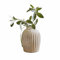 Loberon Vase Melissa, in Handarbeit gefertigt, symmetrische Längsrillen, antiker Charakter, für Frisch-/Trockenblumen, Wohn-Accessoire, Dekoration, Terrakotta, antikcreme