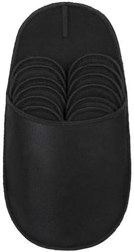 ONVAYA® ABS Gästepantoffel | Schwarz | 6er Set | Antirutsch Sohle | Hausschuhe | Filzpantoffel | Gr. 36-45 Gästehausschuhe