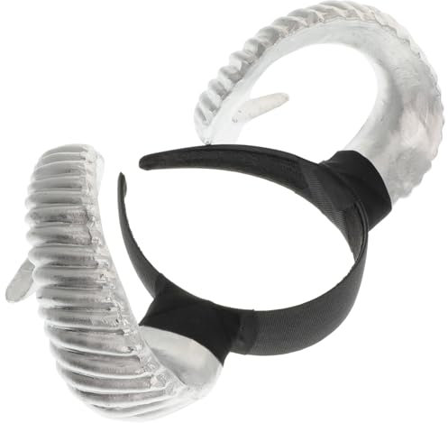 GALPADA 2stücke Cosplay Haarreif Mit Schafhorn-design Leichtes Haarschmuck Für Halloween-party Und Kostüme Rutschfest Für Fotos Und Besondere Anlässe Silberfarbene Akzente