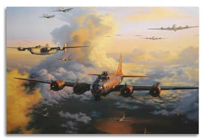 GTTHOK B-17 Poster Fliegende Festung, dekoratives Gemälde, Leinwand-Kunstbild, 30 x 45 cm