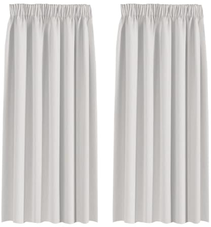 BellaHills Blackout Curtains Pencil Pleat Bedroom Curtain Panel for Privacy Protected Thermal Insulated Window Treatment for Living Room 2 Panels, 90 x 72 Inch, Stone